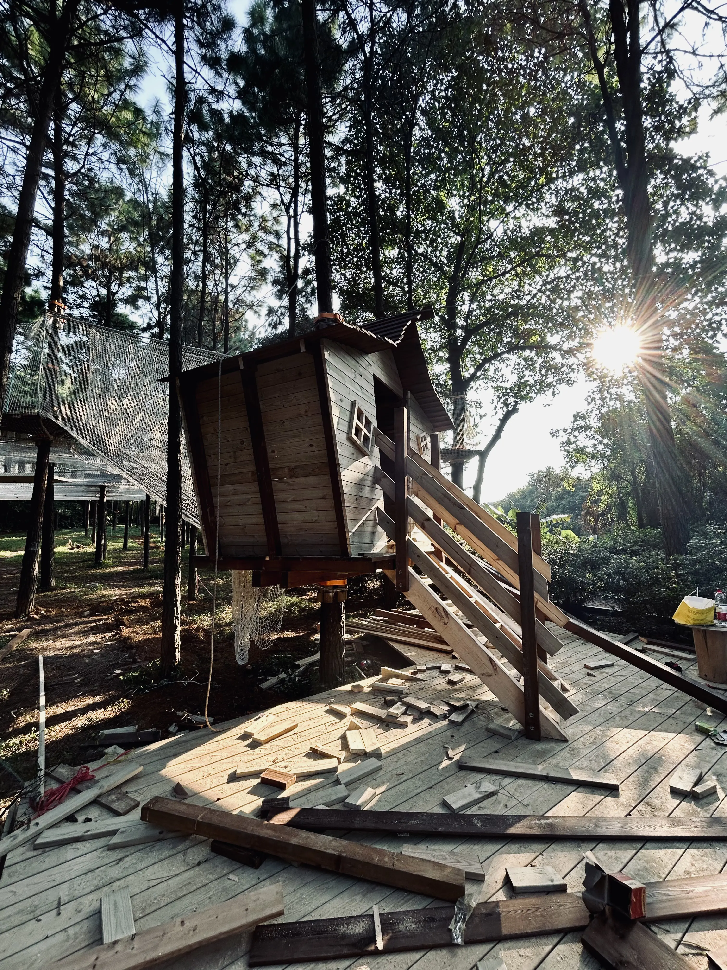 Colourful net structure construction, Shanghai China